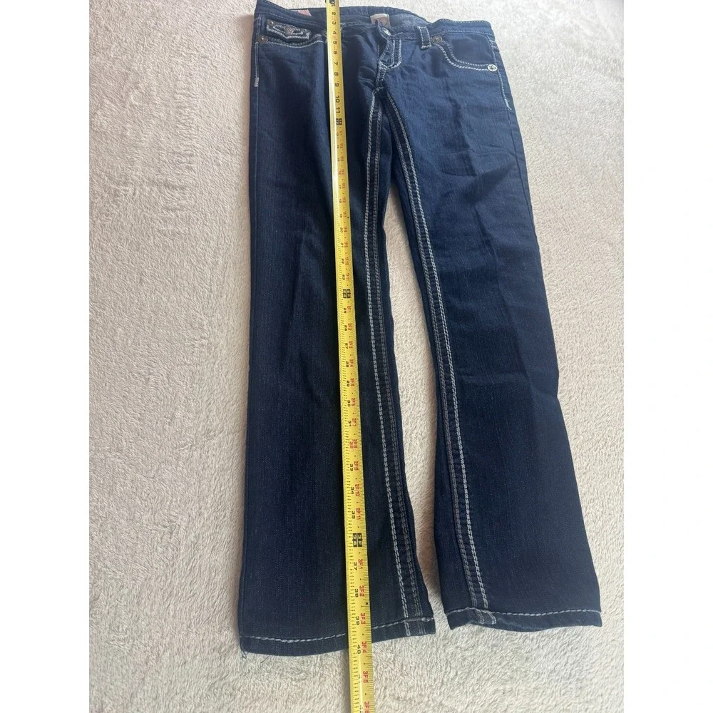 True Religion Becca Bootcut Jeans Womens 32 Dark Blue Denim Flap Pocket USA Made